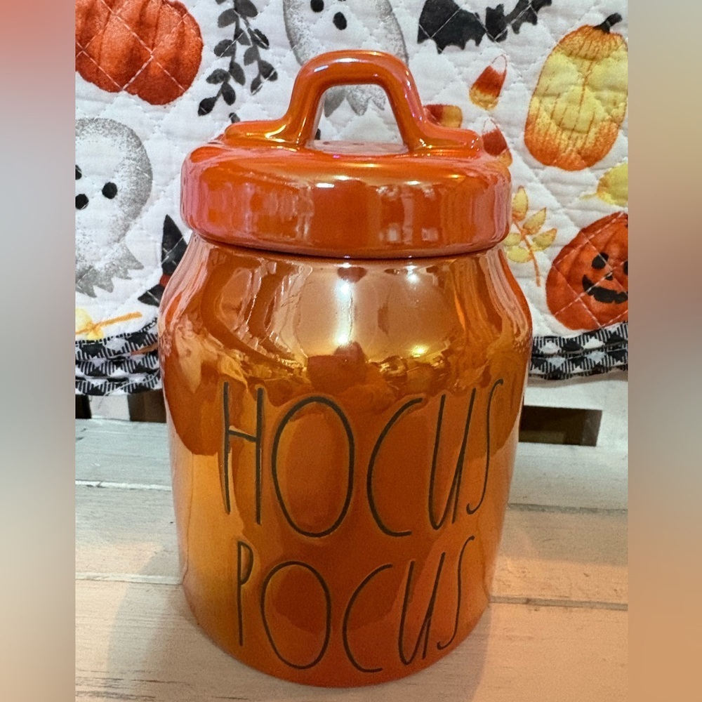 Rae Dunn Iridescent Orange Hocus Pocus Baby Canister